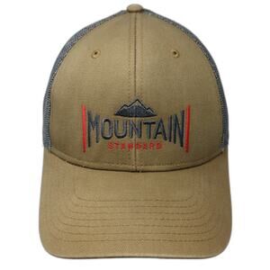 Mountain Standard Brown Trucker Hat One Size Mesh Back Snapback Mountain Logo